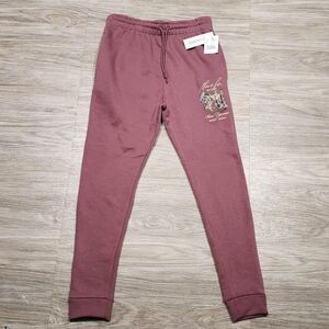 No-brand Men's Burgundy and Red Joggers-tracksuits